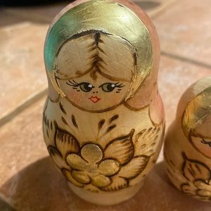MATRYOSHKA Russian Nesting Dolls Pyrography Flowers 5 set